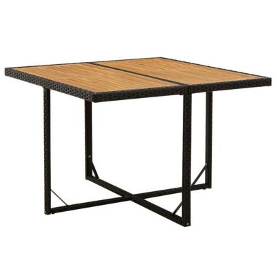 vidaXL Table de Jardin Table de Salle à Manger Meuble de Terrasse Table de Patio Extérieur Noir 109x107x74 cm Résine Tressée 31679