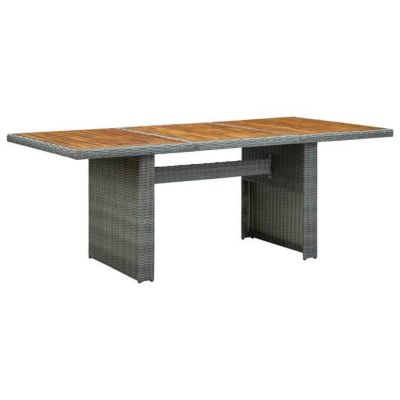vidaXL Table de Jardin Table de Salle à Manger Table de Terrasse Meuble de Patio Bistro Extérieur Gris Clair Résine Tressée 313312