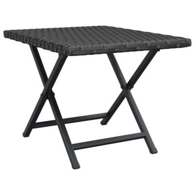 vidaXL Table pliable noir 45x35x32 cm résine tressée 362251