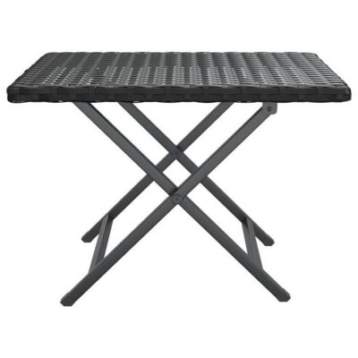 vidaXL Table pliable noir 45x35x32 cm résine tressée 362251