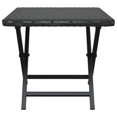 vidaXL Table pliable noir 45x35x32 cm résine tressée 362251