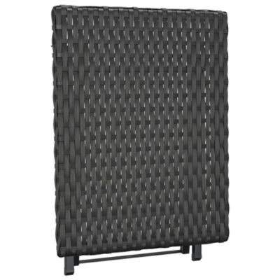 vidaXL Table pliable noir 45x35x32 cm résine tressée 362251