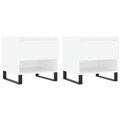 vidaXL Tables basses 2 pcs blanc 50x46x50 cm bois d'ingénierie 830925