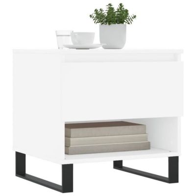 vidaXL Tables basses 2 pcs blanc 50x46x50 cm bois d'ingénierie 830925