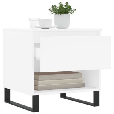 vidaXL Tables basses 2 pcs blanc 50x46x50 cm bois d'ingénierie 830925