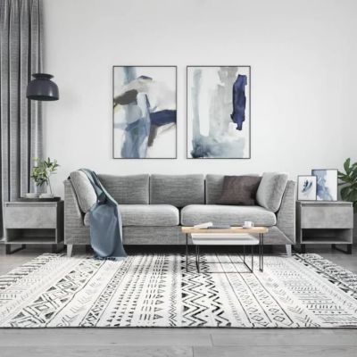 vidaXL Tables basses 2 pcs gris béton 50x46x50 cm bois d'ingénierie 830933