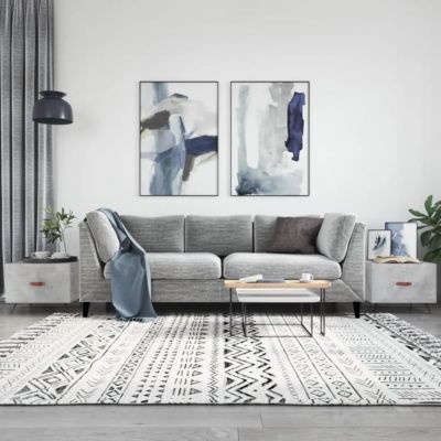 vidaXL Tables basses 2 pcs gris béton 50x50x40 cm bois d'ingénierie 829341