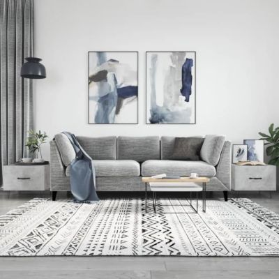 vidaXL Tables basses 2 pcs gris béton 50x50x40 cm bois d'ingénierie 829389