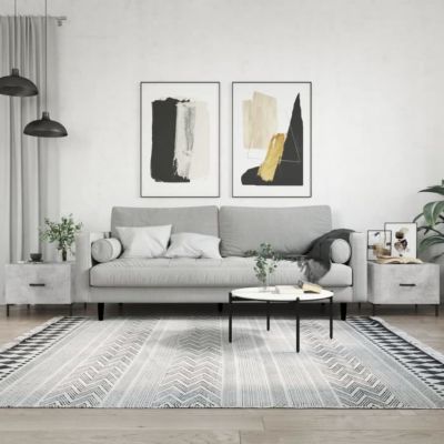 vidaXL Tables basses 2 pcs gris béton 50x50x40 cm bois d'ingénierie 829405