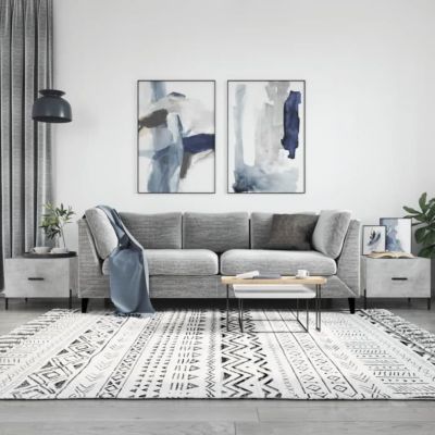 vidaXL Tables basses 2 pcs gris béton 50x50x40 cm bois d'ingénierie 829421