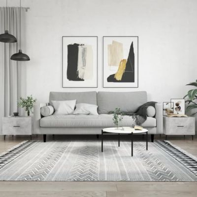 vidaXL Tables basses 2 pcs gris béton 50x50x40 cm bois d'ingénierie 829437