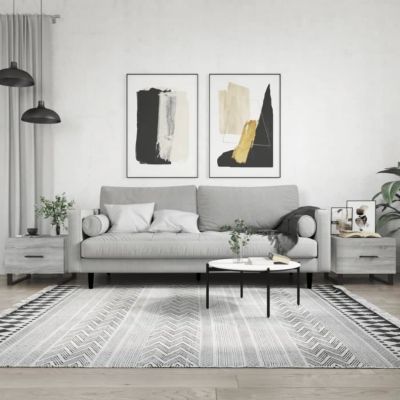 vidaXL Tables basses 2 pcs sonoma gris 50x50x40 cm bois d'ingénierie 829457