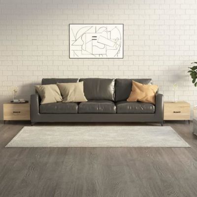 vidaXL Tables basses avec pieds en métal 2 pcs Chêne sonoma 50x50x40cm 812733