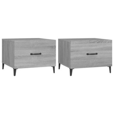 vidaXL Tables basses avec pieds en métal 2 pcs Sonoma gris 50x50x40 cm 817540