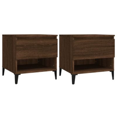vidaXL Tables d'appoint 2 pcs Chêne marron 50x46x50 cm Bois ingénierie 819563
