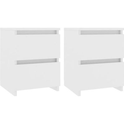 vidaXL Tables de chevet 2 pcs Blanc 30 x 30 x 40 cm Aggloméré