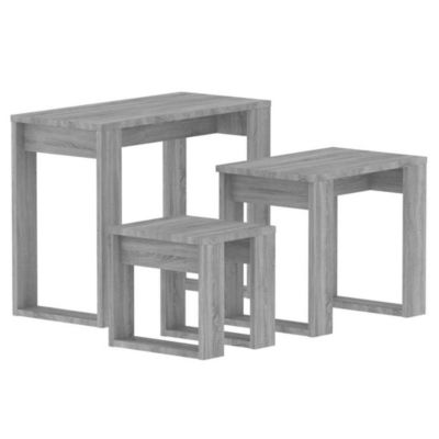 vidaXL Tables gigognes 3 pcs Sonoma gris Bois d'ingénierie 815223