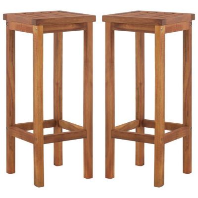 vidaXL Tabourets de bar 2 pcs Bois d'acacia solide