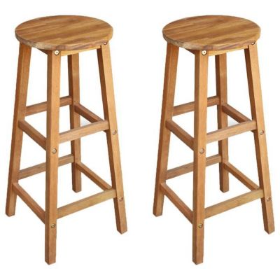 vidaXL Tabourets de bar 2 pcs Bois d'acacia solide