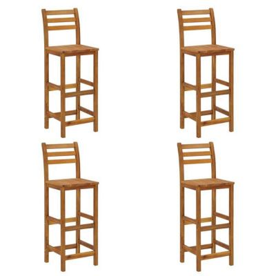vidaXL Tabourets de bar 4 pcs Bois d'acacia solide