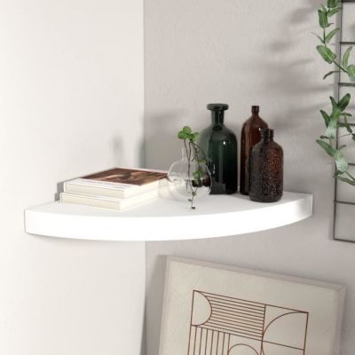 vidaXL étagère d'angle flottante Blanc 35x35x3,8 cm MDF