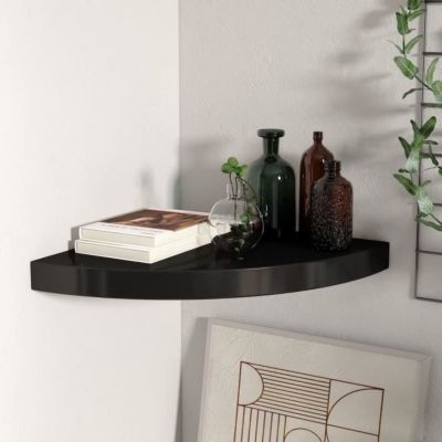 vidaXL étagère d'angle flottante Noir 35x35x3,8 cm MDF