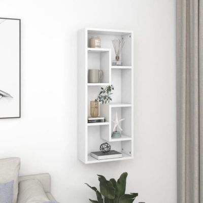 vidaXL étagère murale Blanc 36x16x90 cm Aggloméré