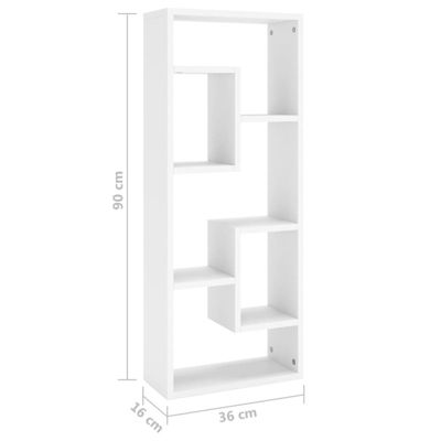 vidaXL étagère murale Blanc 36x16x90 cm Aggloméré