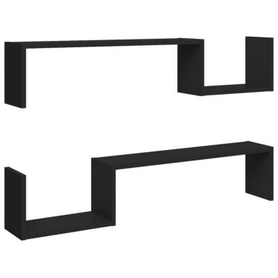 vidaXL étagères murales 2 pcs Noir 100x15x20 cm Aggloméré