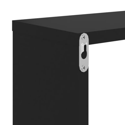 vidaXL étagères murales 2 pcs Noir 100x15x20 cm Aggloméré