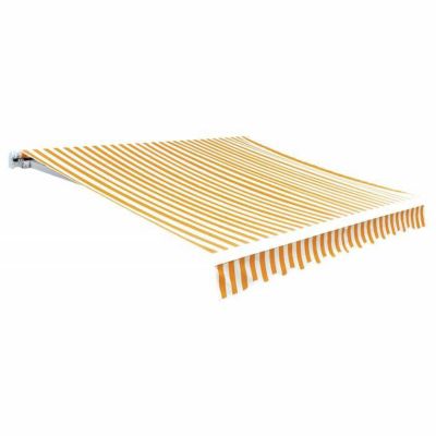vidaXL Tissu d'Auvent Jaune Tournesol et Blanc 4x3 m (Cadre non inclus) Toile 141017