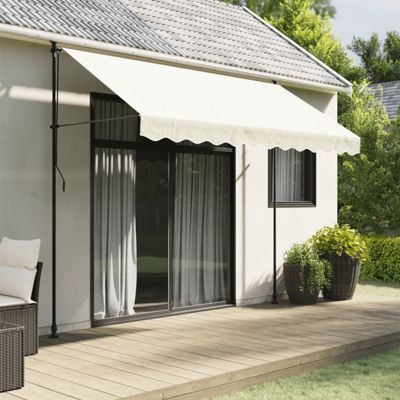 VIDAXL - Tissu de remplacement cantonniere auvent - 3 m - polyester enduit polyurethane - rayure creme