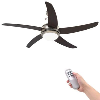 vidaXL Ventilateur de plafond orné avec lampe 128 cm Marron 50539