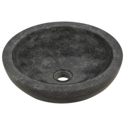 vidaXL évier Marbre Noir Pierre Naturelle Lave-Mains Lavabo Salle de Bain 142774