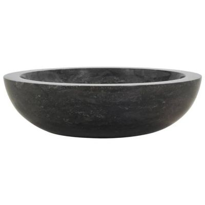 vidaXL évier Marbre Noir Pierre Naturelle Lave-Mains Lavabo Salle de Bain 142774