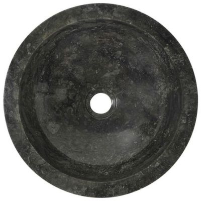 vidaXL évier Marbre Noir Pierre Naturelle Lave-Mains Lavabo Salle de Bain 142774