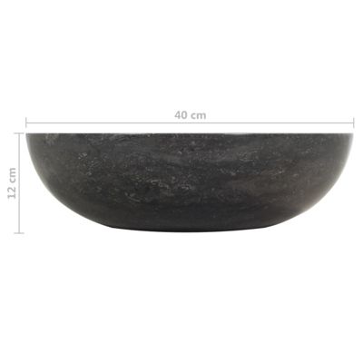 vidaXL évier Marbre Noir Pierre Naturelle Lave-Mains Lavabo Salle de Bain 142774