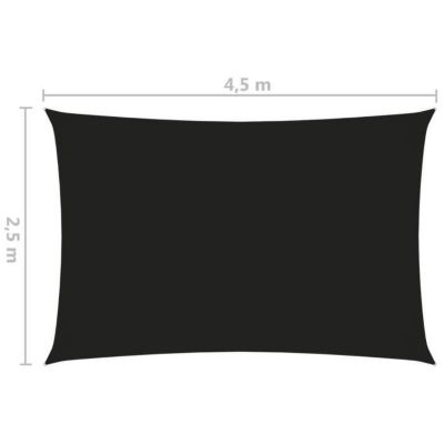 vidaXL Voile de parasol Tissu Oxford rectangulaire 2,5x4,5 m Noir