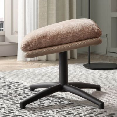 VIGO - Fauteuil Pivotant  avec Repose Pieds Bi-Matière Saumon