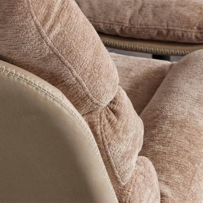VIGO - Fauteuil Pivotant  avec Repose Pieds Bi-Matière Saumon