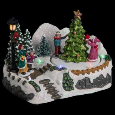 Village de Noël Décoration du sapin, lumineux, musical et animé, LED