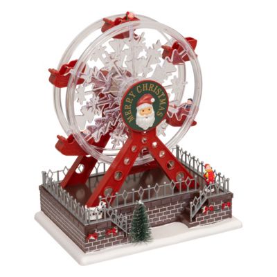 Village de Noël lumineux avec grande roue mobile, à piles, Feeric Light & Christmas