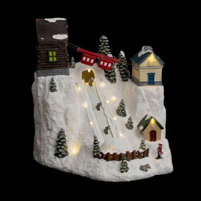 Village lumineux cours de ski musical 18 led - feeric lights & christmas