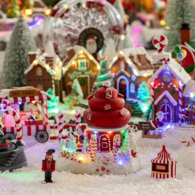 Village lumineux cupcake 7 led h.17,8cm  - feeric lights & christmas