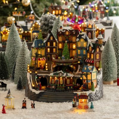 Village lumineux gare et sapin 39 led musical  - feeric lights & christmas