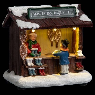 Village lumineux marché de noël 3 led h.11,5cm - feeric lights & christmas
