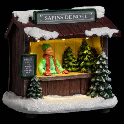 Village lumineux marché de noël 3 led h.11,5cm - feeric lights & christmas