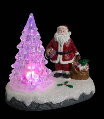 Village lumineux personnage et sapin 1 led h.9,5cm assorti - feeric lights & christmas