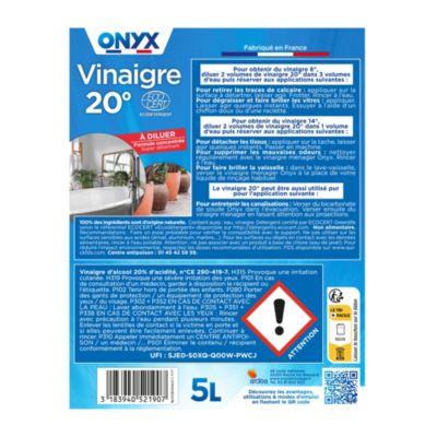 Vinaigre 20° Onyx formule concentrée 5L
