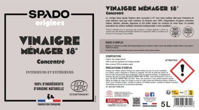 Vinaigre blanc ultra concentré 18° Spado Origines